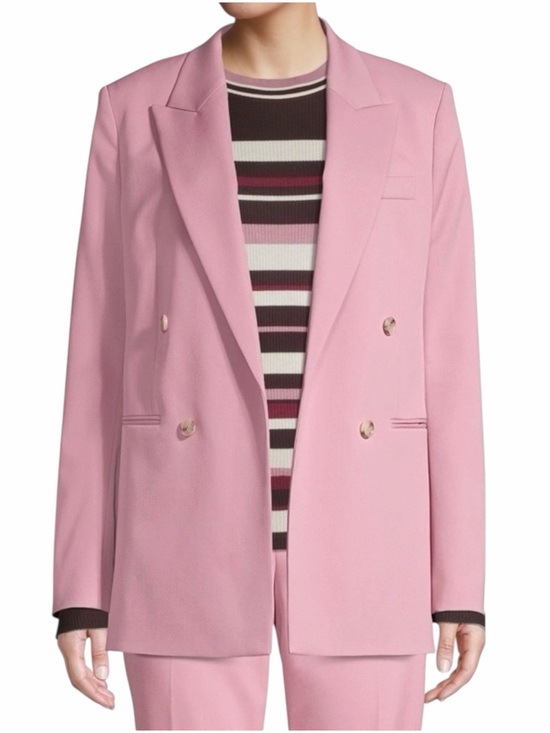 Boss Jackets & Blazers - BOSS Hugo Boss Jericoa Stretch Wool Double-Breasted Blazer in Petal Pink US Sz 6